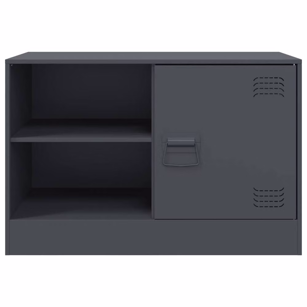 Berkfield Home Anthracite Metal TV Cabinet in Dark Grey, W/D/H: 67 x 39 x 44 cm – 5