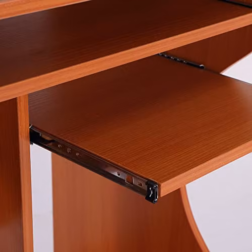 HOMCOM Modern Computer Desk with Castors and Sliding Keyboard Tray, Brown, W: 80 cm, D: 48 cm, H: 76 cm – 9