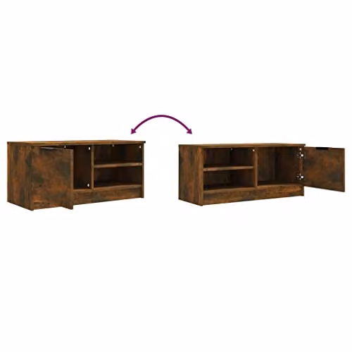 vidaXL TV Cabinet in Brown Smoked Oak, W/D/H: 80 x 35 x 36.5 cm – 4