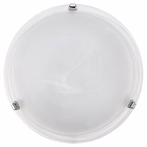 Loops Modern Round Wall and Ceiling Light in Chrome with Transparent Glass Shade and E27 Bulb Socket