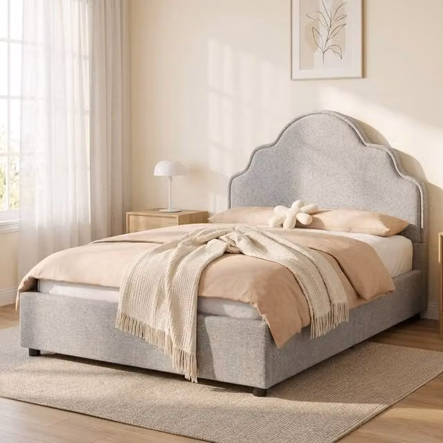 STILVORA Children's Upholstered Bed Frame with Lift Up Base in Grey, W/D/H: 90 x 190 cm – 1