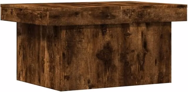 Berkfield Home Smoked Oak Coffee Table in Brown, W/D/H: 80 x 55 x 40 cm