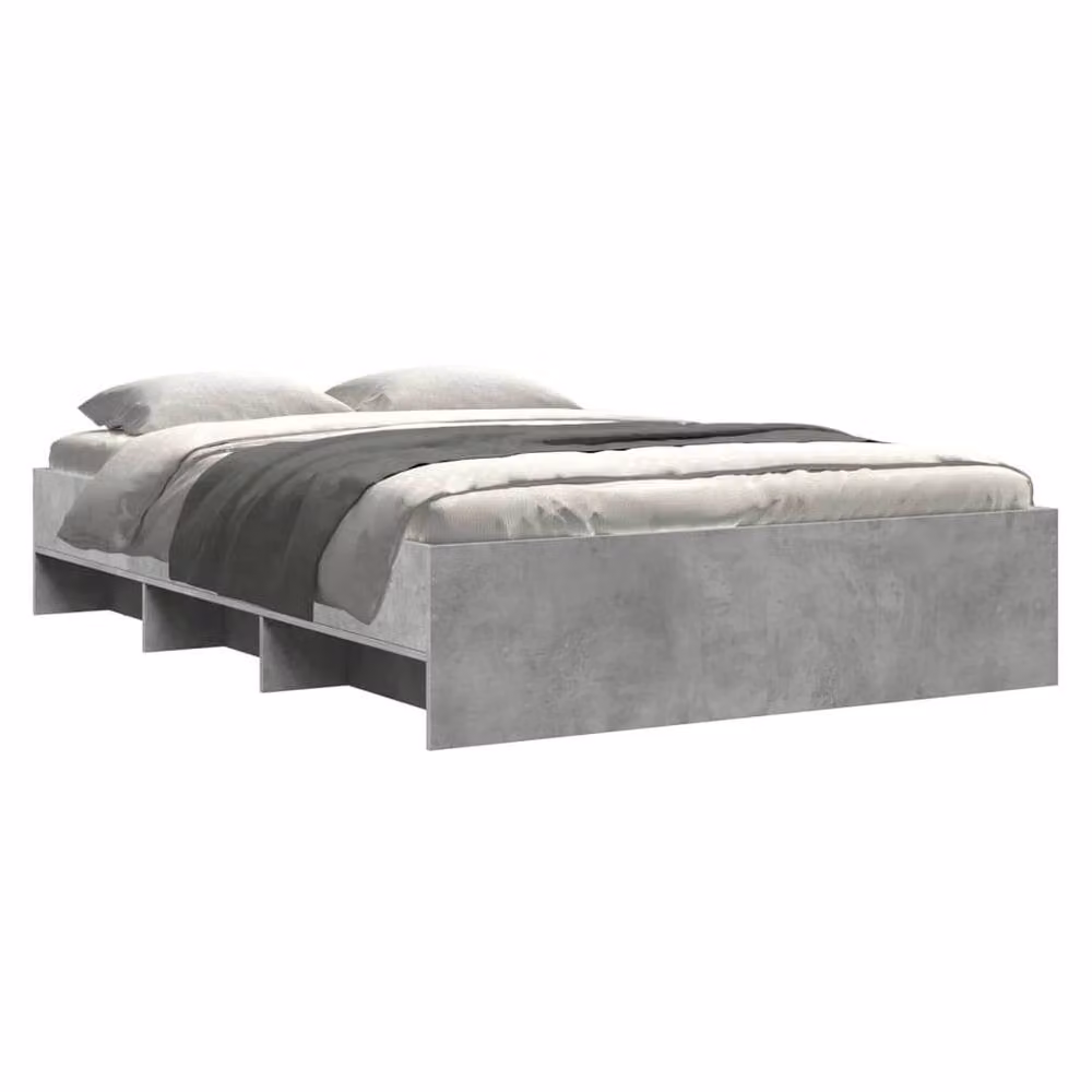 Berkfield Home Bed Frame in Concrete Grey, Engineered Wood, W/D/H: 120 x 190 cm – 3