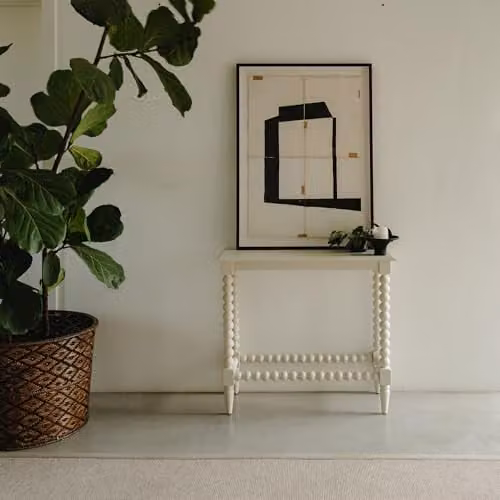 Statement Furniture Cromwell Small Bobbin Design Console Table in Cream – 1