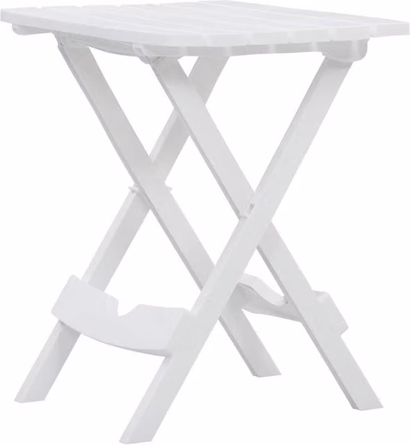 Berkfield Home Folding Garden Table, White, W/D/H: 45.5 x 38.5 x 50 cm