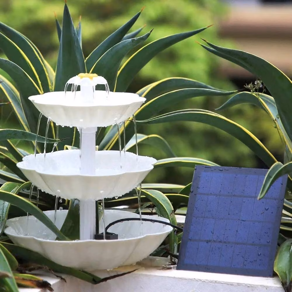 NESTLUNE Solar Floating Fountain Pump Water Feature for Garden Pools, White, W: 100 cm, D: 15 cm – 3