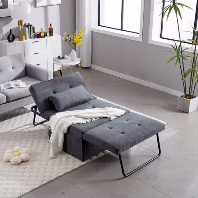 WestWood 4-in-1 Click-Clack Sofa Bed in Dark Grey Fabric