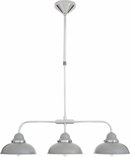 Interiors by Premier Orsina 3-Shade Industrial Pendant Light in Grey and Chrome – 1