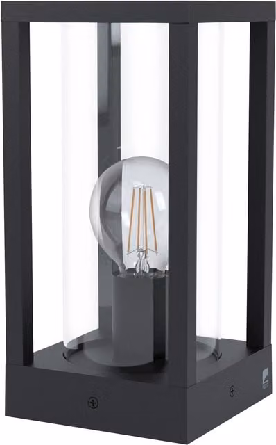 Loops IP44 Black Cast Aluminium Outdoor Bollard Light for Garden, H 30.5 cm, E27 Bulb Compatible – 1