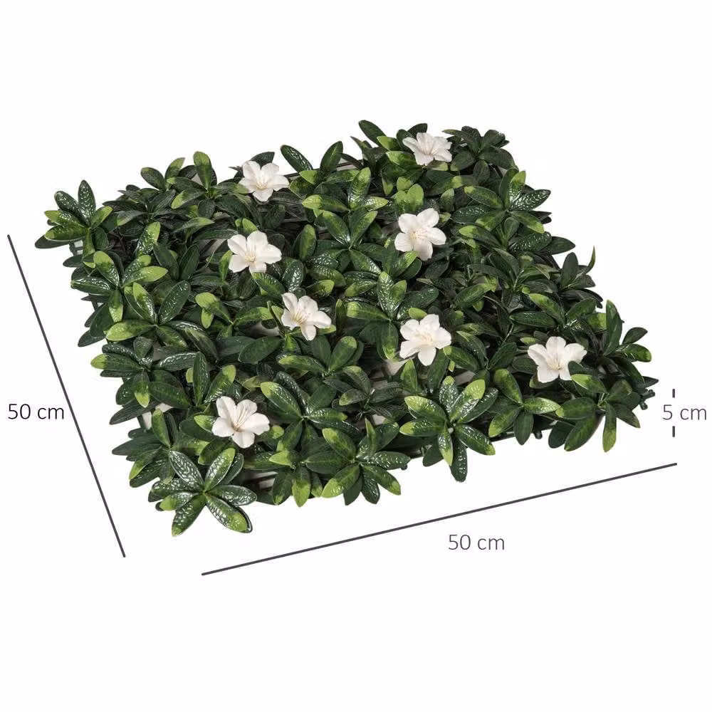 OUTSUNNY 12-Piece Artificial Boxwood Wall Panel Green Privacy Fence Screen, W/D/H: 50 x 50 x 50 cm – 3