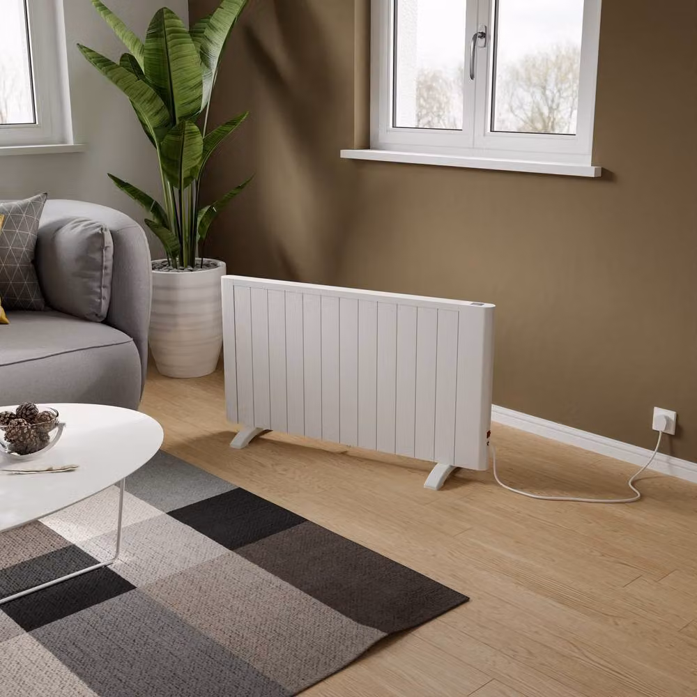 Agadon Riley White Electric Convector Panel Radiator, W/H: 58.0 x 73.0 cm – 2