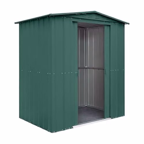 Globel Green Metal Garden Storage Shed with Apex Roof, Sliding Double Doors and Air Vents – 1