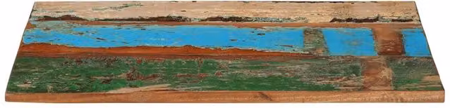 Berkfield Home Rectangular Solid Reclaimed Wood Table Top, Multicolour, W: 90 cm, D: 60 cm, H: 2.5-2.7 cm