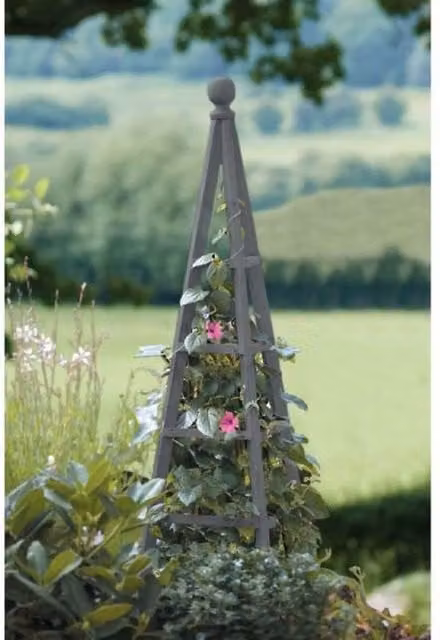 Garden Mile Grey Wooden Garden Obelisk Support