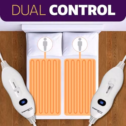 Dreamcatcher Luxury Polyester Double Electric Heated Under Blanket in White, W/D/H: 140 x 200 cm – 5