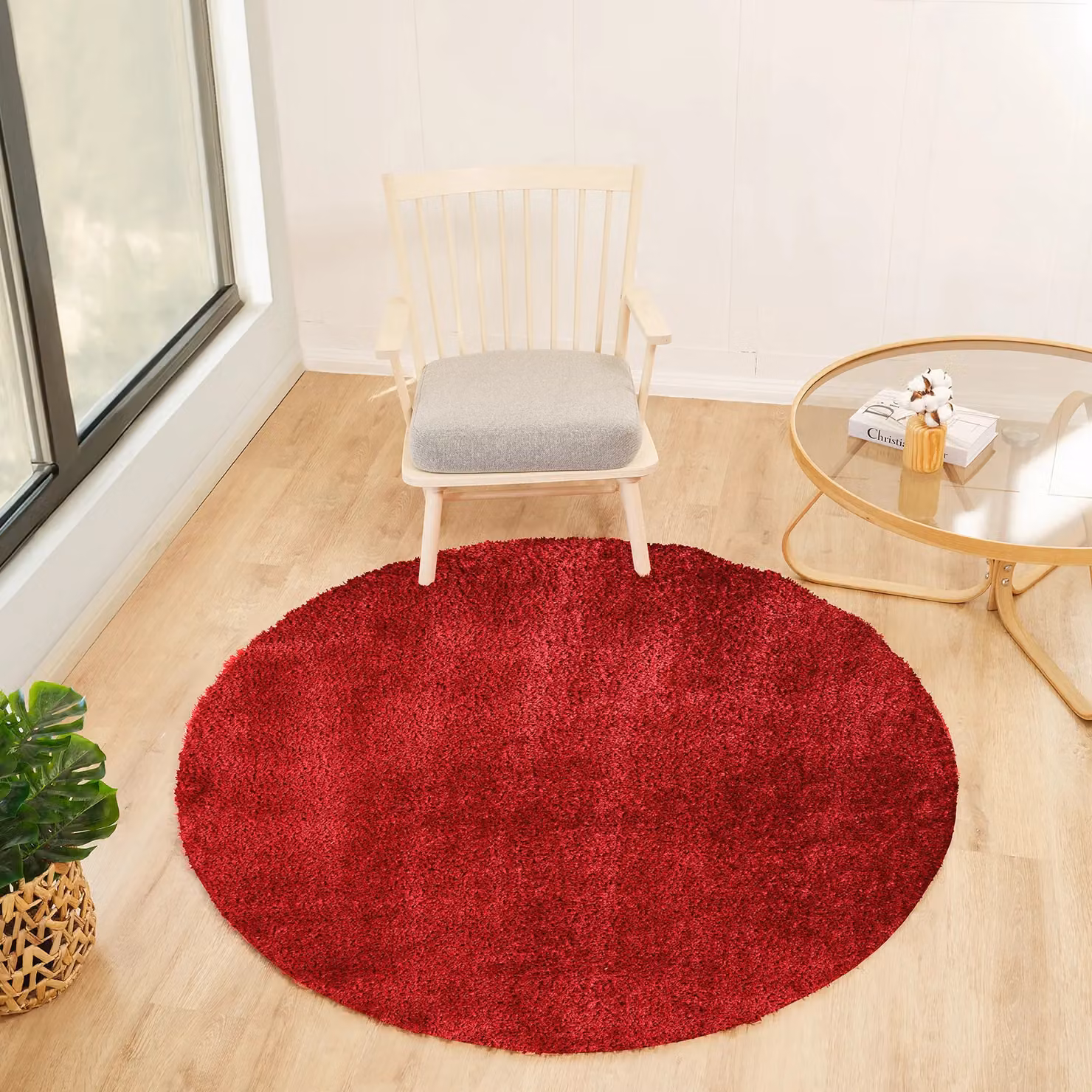 Livabliss Cloudy Shag Soft Plush Pile Living Room Rug in Red, W: 160 cm, L: 215 cm – 3