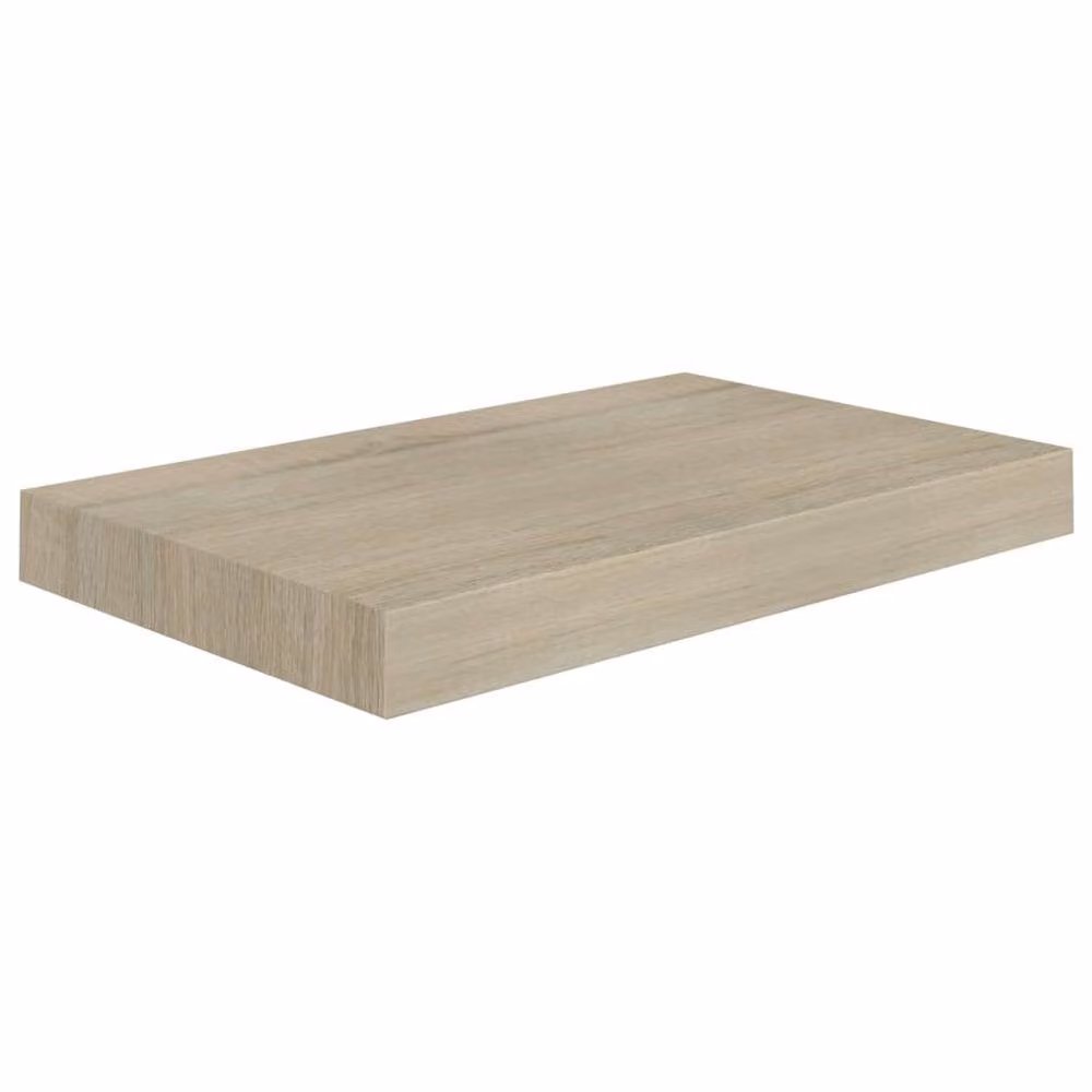 Berkfield Home Floating Wall Shelves, 2 Piece Oak MDF Set in Light Brown, W: 40 cm, D: 23 cm, H: 3.8 cm – 2