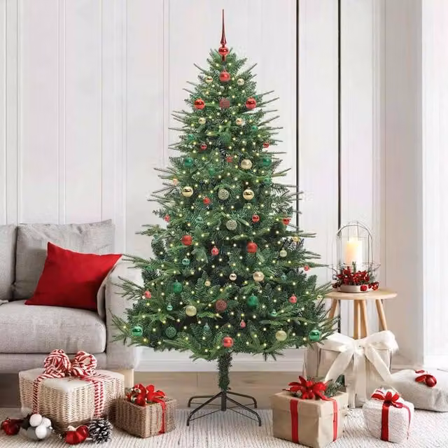 Berkfield Home Pre-lit Artificial Christmas Tree with Ball Set, Green, Height: 180 cm – 1