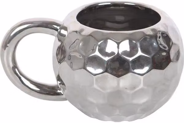 KDMD Silver Disco Ball Ceramic and Stainless Steel Mug, 400 ml – 2