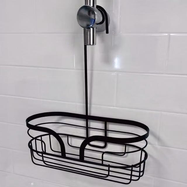 Showerdrape Dante Mini Hanging Metal Shower Caddy in Black – 1