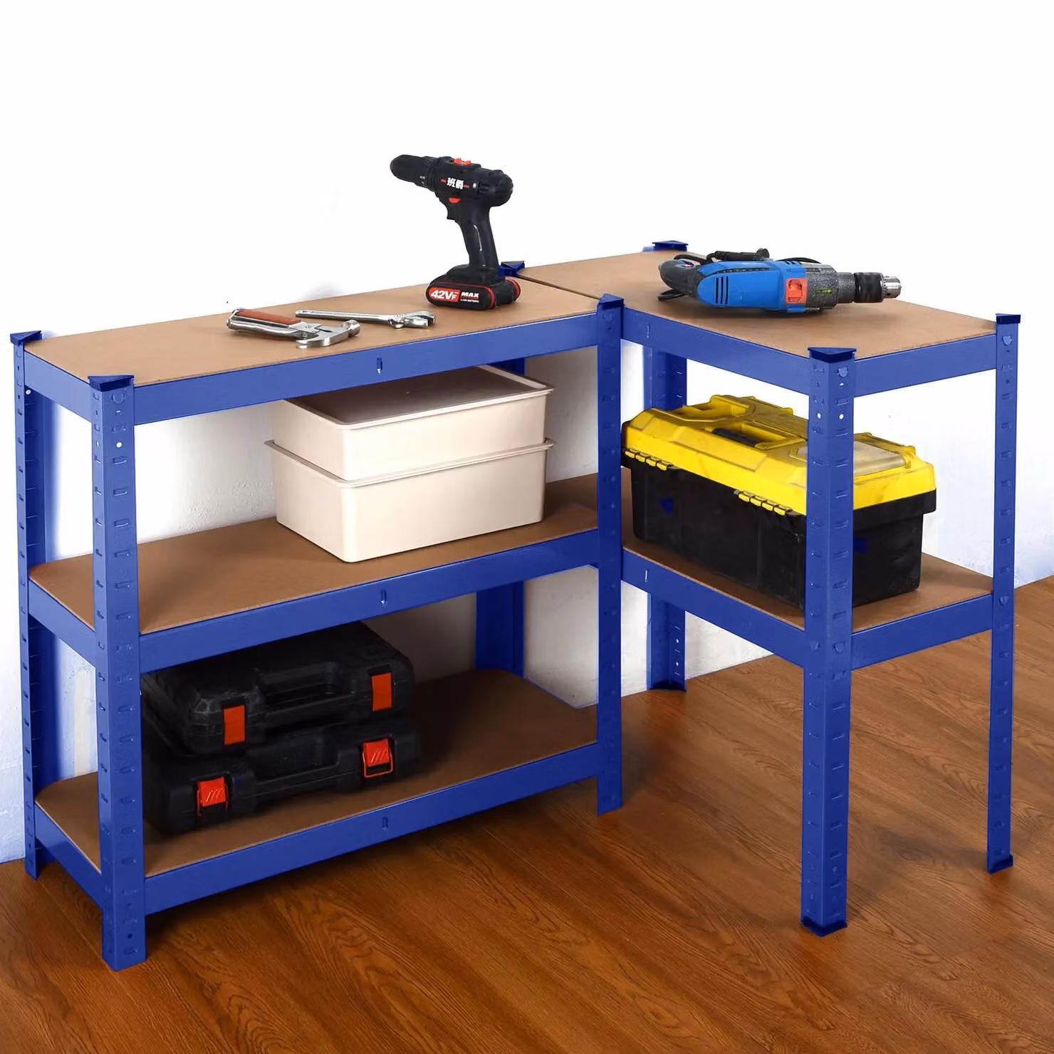 House of Home 5 Tier Heavy Duty Steel Racking Shelving Unit in Blue – 3