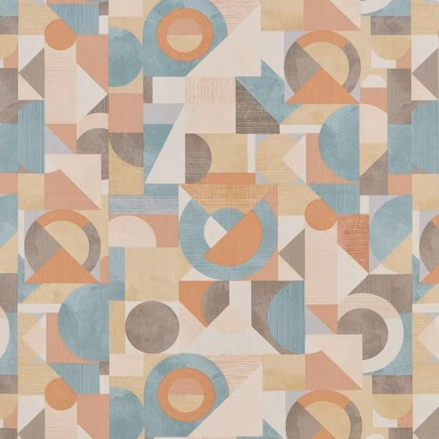 iLiv Geometrica Fabric Mandarin Multicolour and Orange