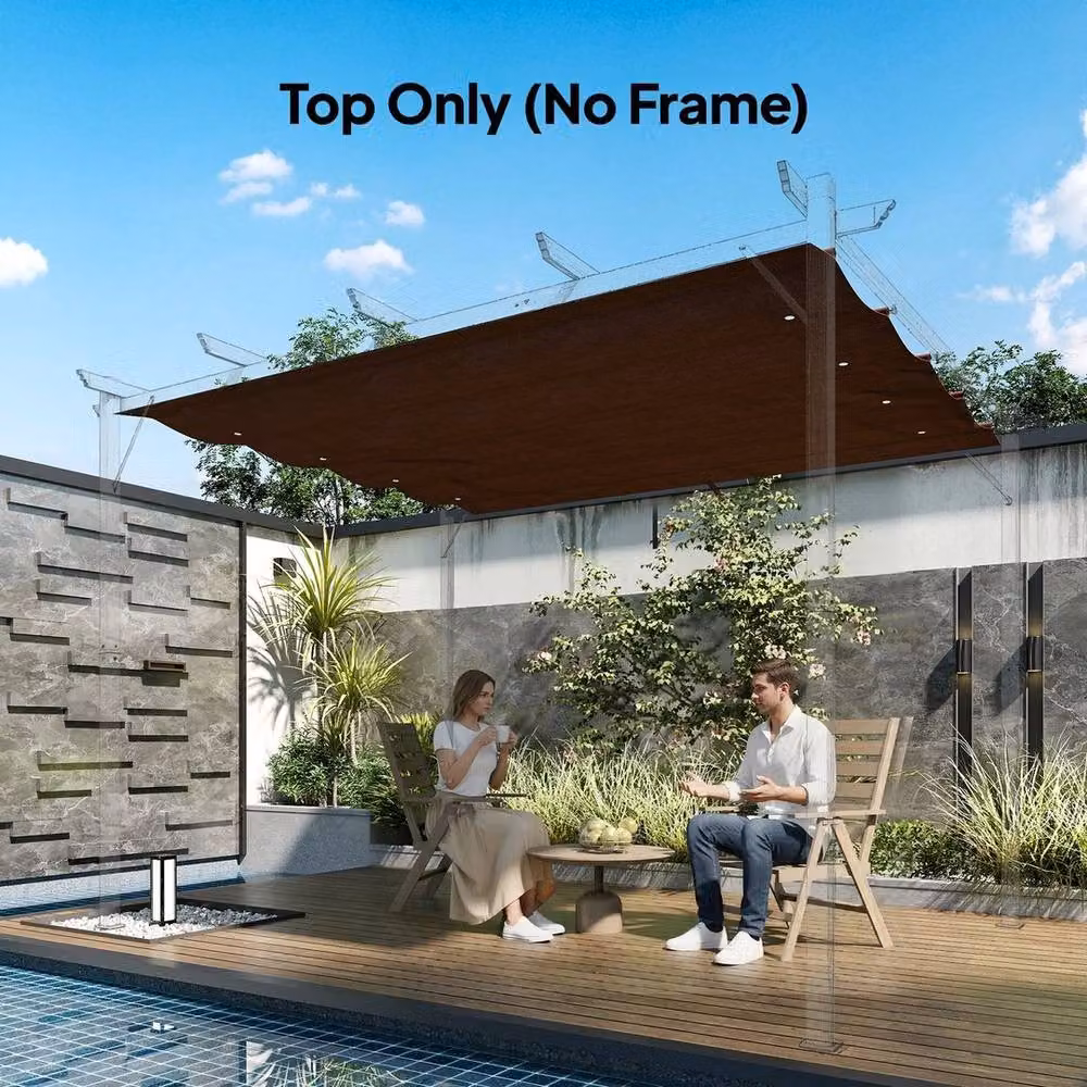 EONLION Brown Pergola Cover Replacement with UPF 50+ Protection, W: 2.86 m, D: 2.45 m – 4