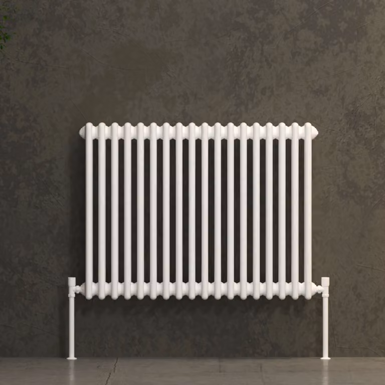 Fluxx White Horizontal Triple Column Wall Mounted Radiator H 600 mm x W 830 mm
