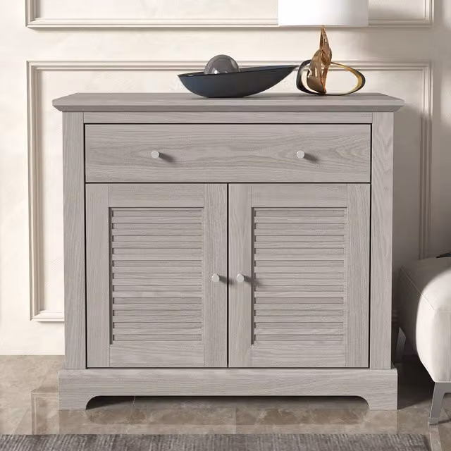 GFW Salcombe Compact Sideboard in Warm Grey Matt Wood