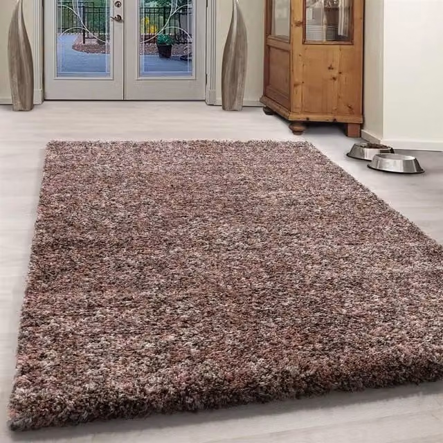 Bravich Enjoy Mottled Shaggy Rug in Rose Pink and Multicolour, 200 cm