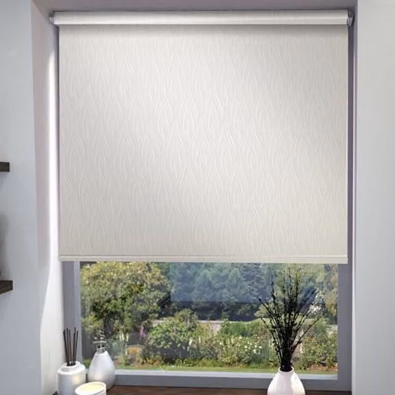 Terrys Bordeaux Made to Measure Graphic Roller Blind in Beige and White