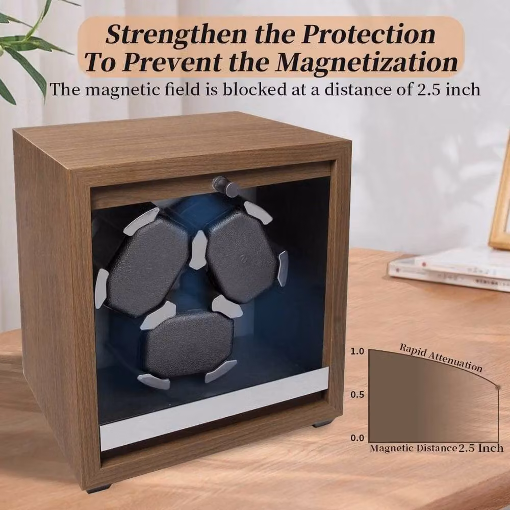 FORGEVIO 3 Slot Automatic Mechanical Watch Winder in Brown – 2