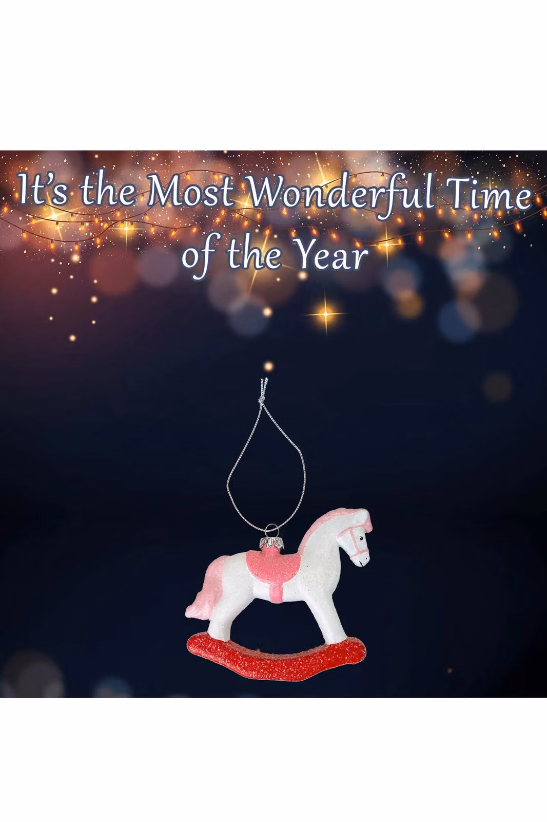 VFM e-Store Pink Rocking Horse Christmas Tree Decoration Ornament W/D/H: 10.5 x 10.5 x 10.5 cm – 2