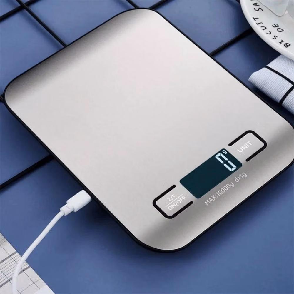 Kelvenix Digital LCD Kitchen Scale in Silver with 10kg Capacity – 4