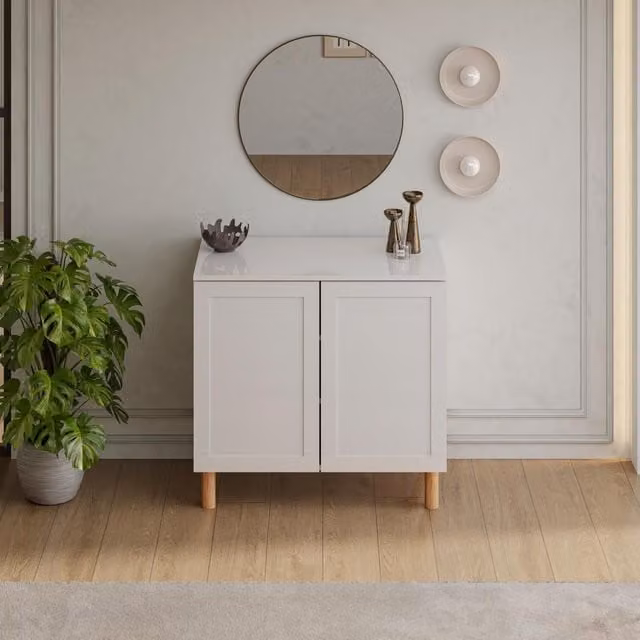 Decorotika Boli Modern Glossy Sideboard in White