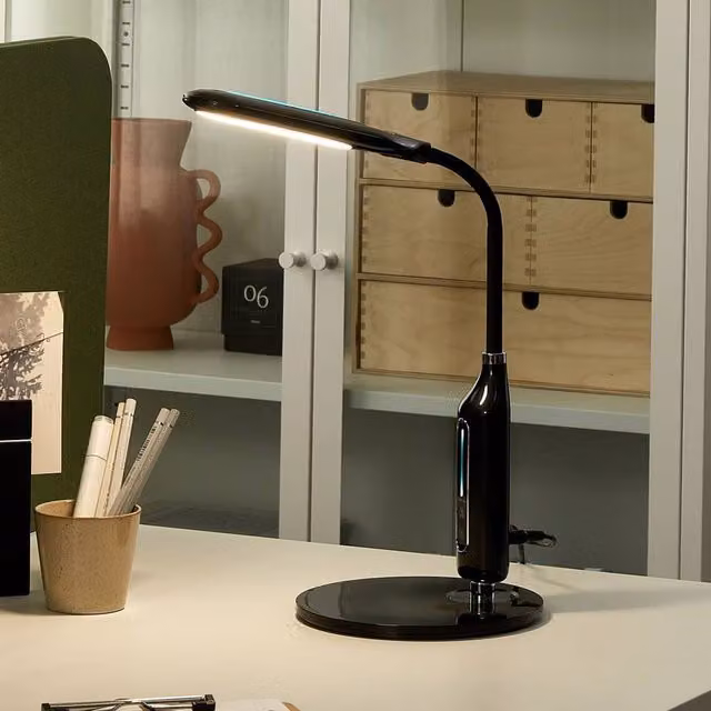 Wyld and Coco Black LED Desk Lamp with Adjustable Bendable Arm, Touch Dimmer and CCT Colour Control – 1