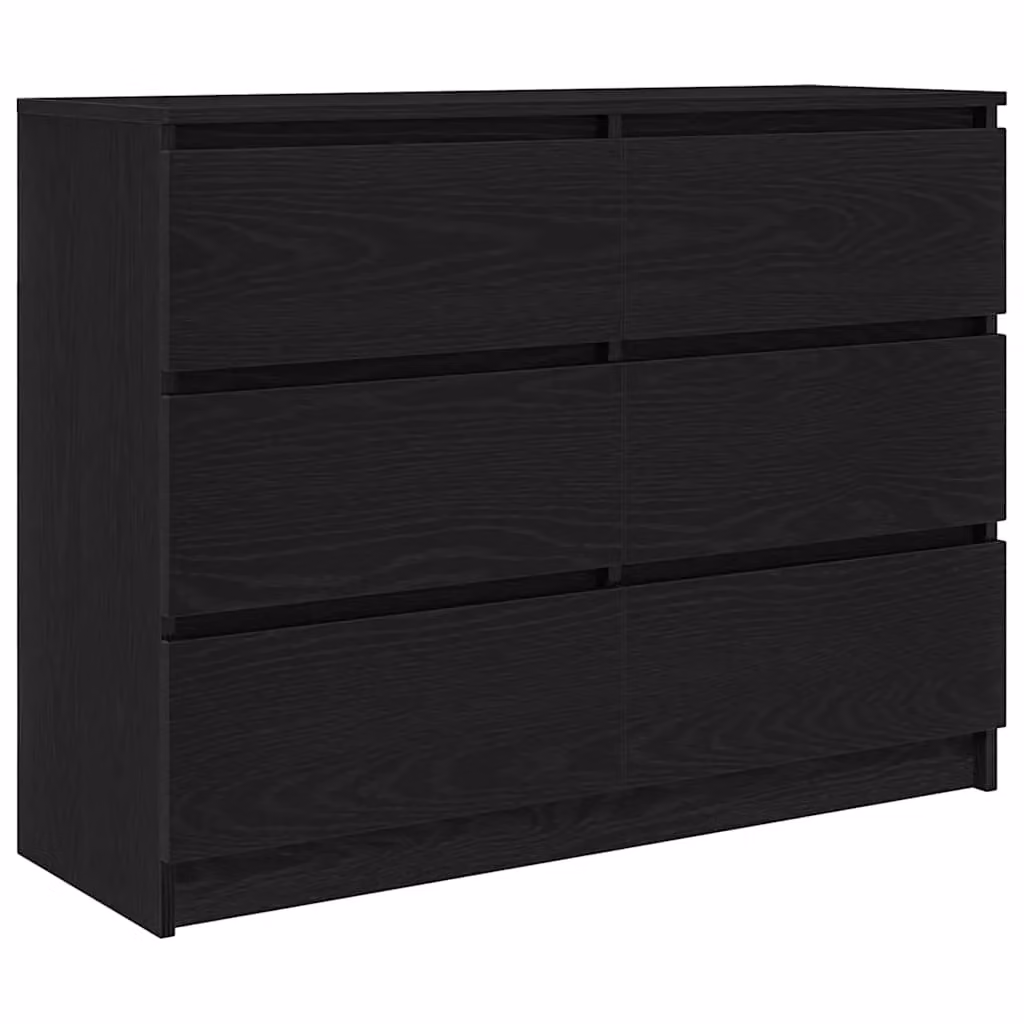 Berkfield Home Black Oak Sideboard in MDF, W/D/H: 100 x 35 x 76 cm – 2