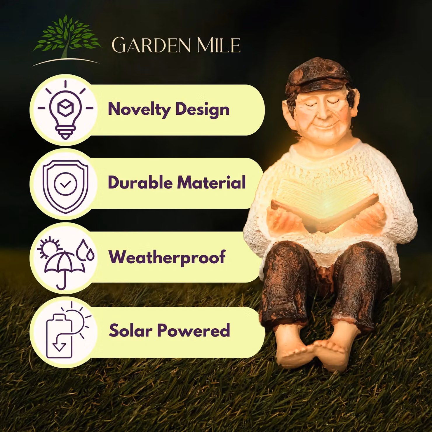 Marco Paul Sitting Grandparent Multicolour Polyresin Garden Ornaments – 6