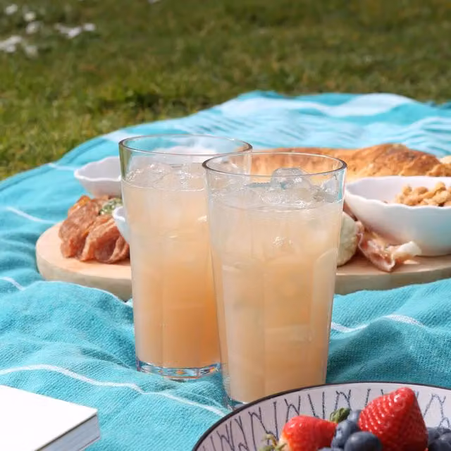 Argon Tableware Stackable Plastic Tumbler Glasses, Transparent, 665ml, Pack of 6