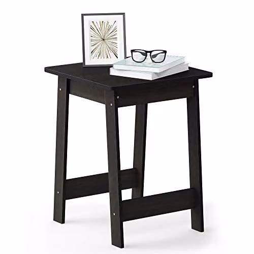 Furinno Beginning Square Side Table in Espresso with H-Legs, W/D/H: 39.4 x 39.4 x 49.0 cm – 1