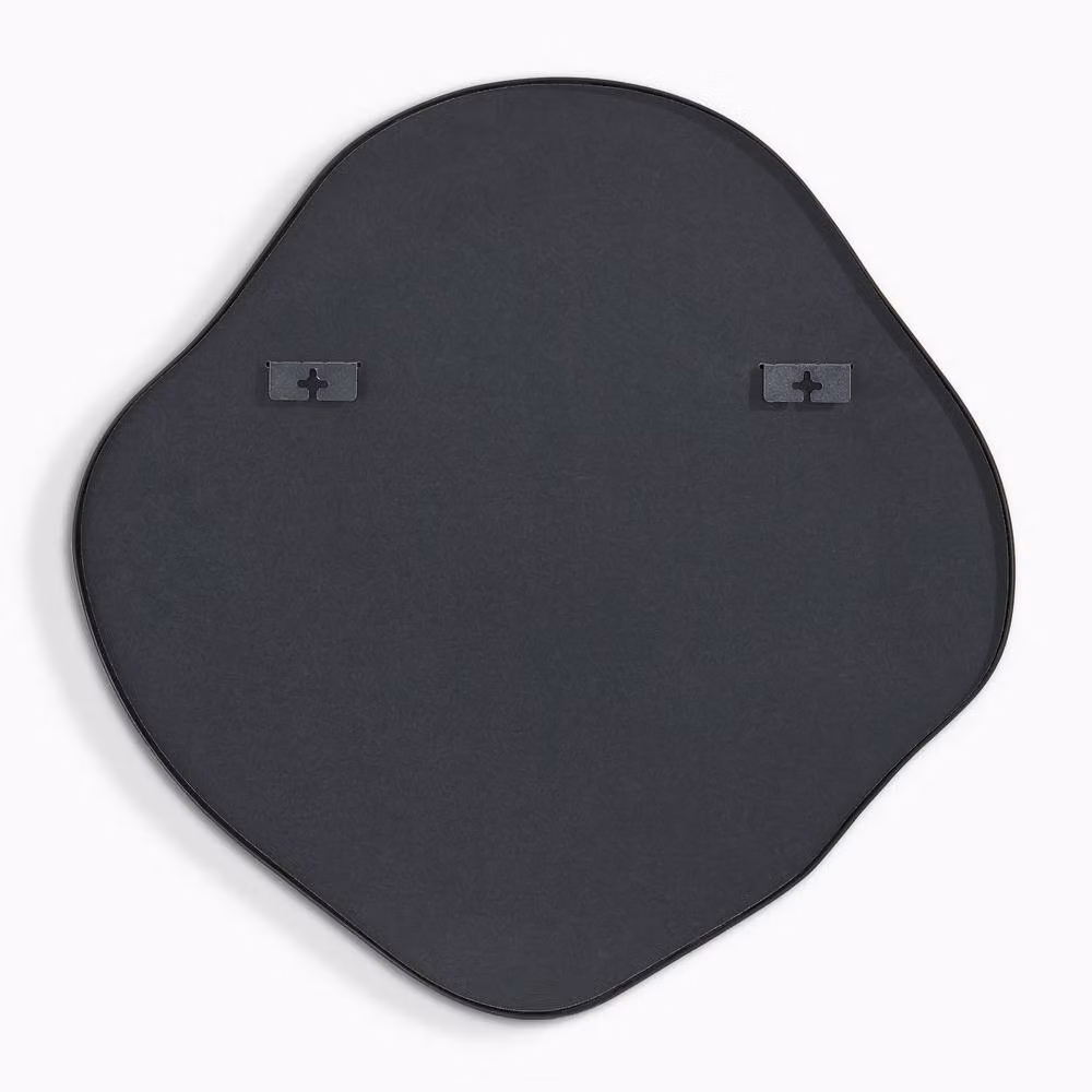 FurnitureboxUK Vita Pebble Shape Wall Mirror in Black Metal, W/H: 60 x 60 cm – 2