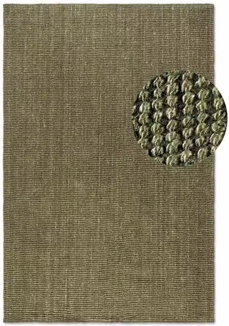 Hanse Home Handwoven Plain Green Jute Rectangular Rug