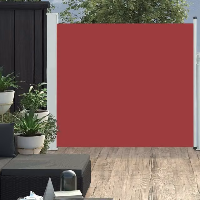 Berkfield Home Red Retractable Side Patio Awning with Steel Frame and Polyester Fabric, W/H: 300 x 170 cm