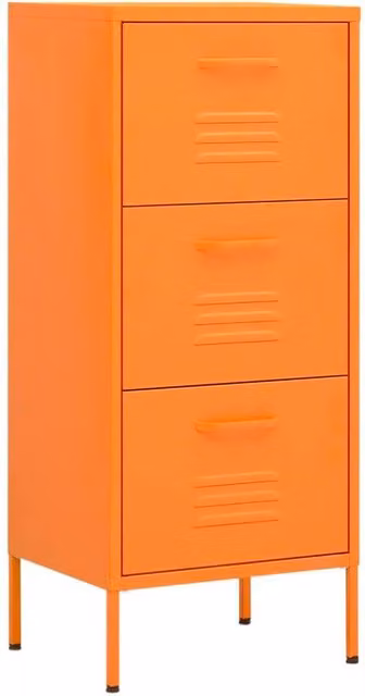 Berkfield Home Orange Metal Storage Cabinet W: 42.5 cm, D: 35 cm, H: 101.5 cm