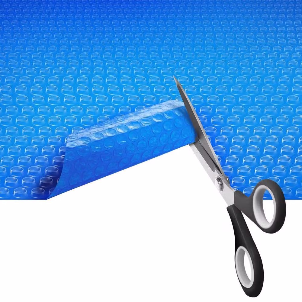 tectake Blue Rectangular Thermal Solar Film Pool Cover W: 500 cm, L: 1000 cm – 3