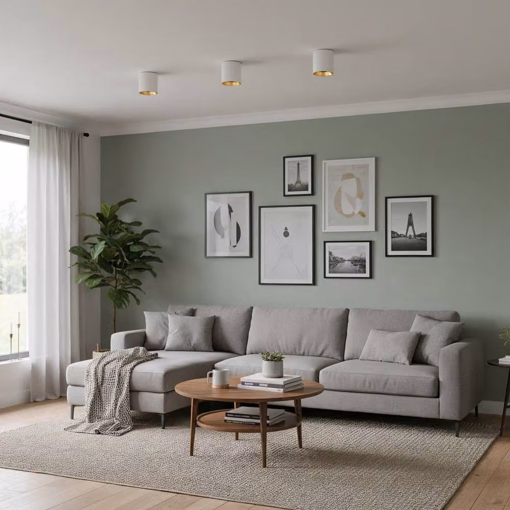 Netlighting Altisma Surface Mounted LED Downlight, Matt White and Gold, 3000K Warm White – 2