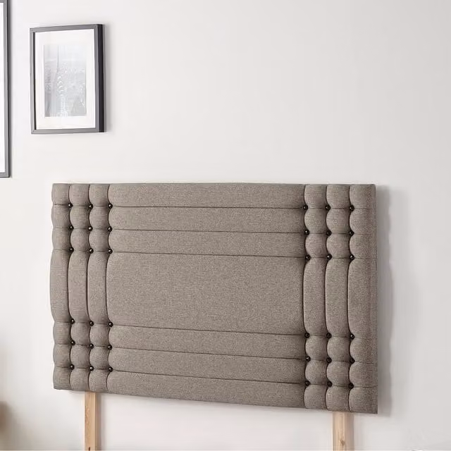 Somnior Beds Ltd Modern Upholstered Fabric Divan Headboard in Brown or Grey, Height: 81.28 cm