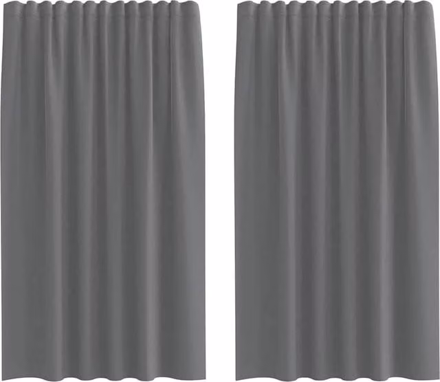Berkfield Home Dark Grey Voile Fabric Curtains with Rod Pockets, 2 Pack