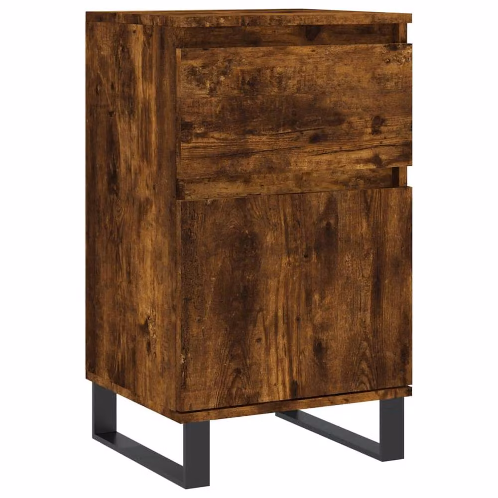 Berkfield Home Set of 2 Smoked Oak Sideboards in Brown, W/D/H: 40 x 35 x 70 cm – 5