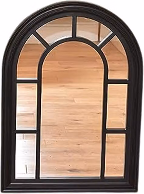 DEENZ Black Country House Style Arched Window Wall Mirror